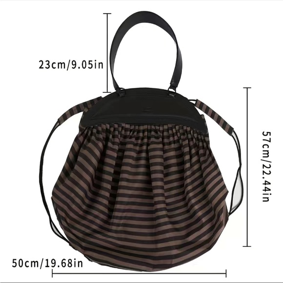 Trending 2-in-1 Oversized Fabric Crossbody Strap, Stripes, Backpack shoulder bag - Picture 5 of 7